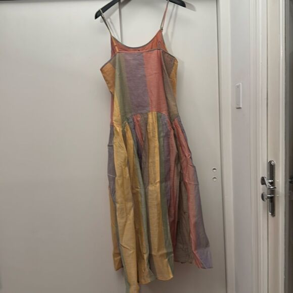 Rujuta Sheth Large Leila Dress Pastel Stripe Print Free People NWT - Picture 6 of 6